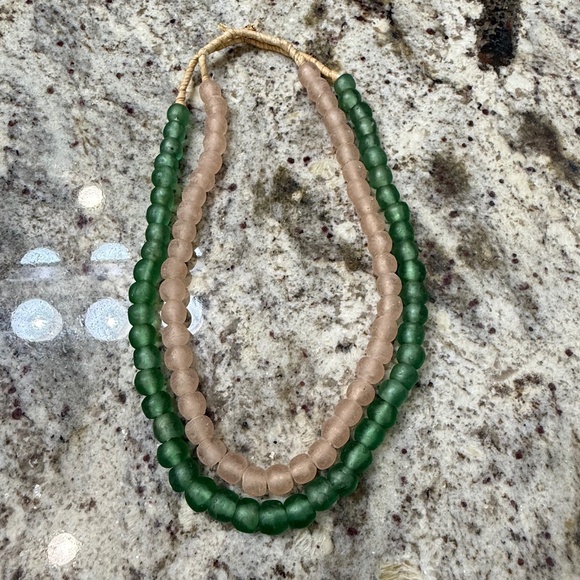 Decorative Sea Glass Bead Strands Pink / Green - Picture 1 of 3